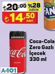 COCA COLA ZERO GAZLI İÇECEK 330 ML